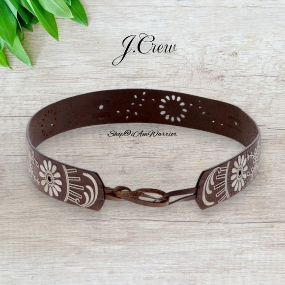 J.Crew genuine leather boho floral embroidered leather tie belt *shop@iamwarrior main image 10